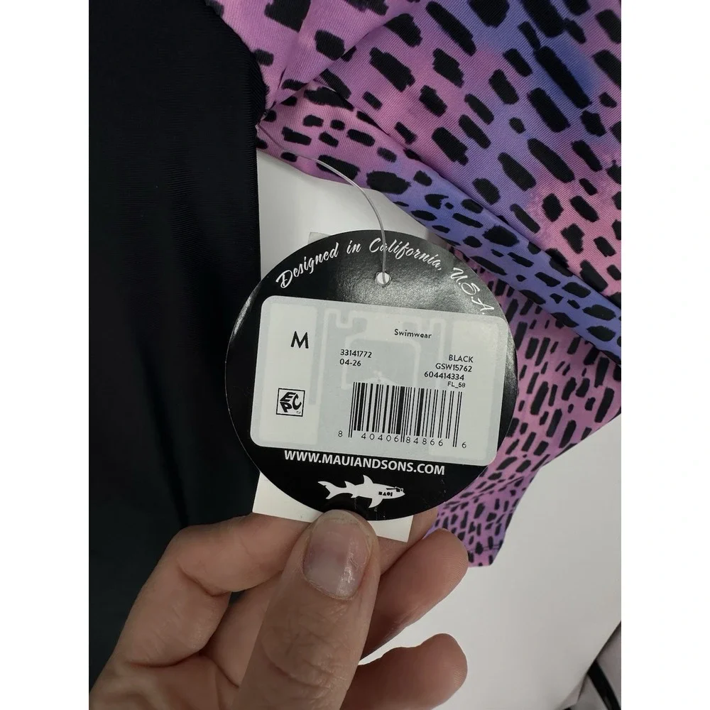 Maui and Sons Girls Swimsuit Size 7/8 M Long Sleeve One Piece NWT 0292